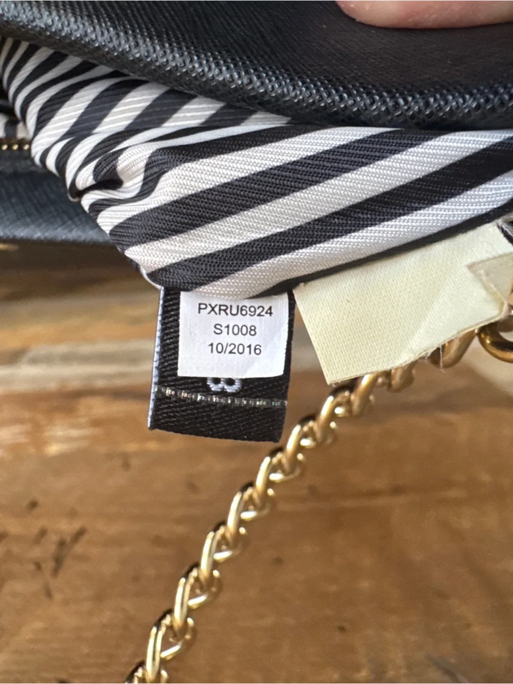 Kate Spade Cameron Street Sima Black Saffiano Leather Chain Crossbody Clutch Bag